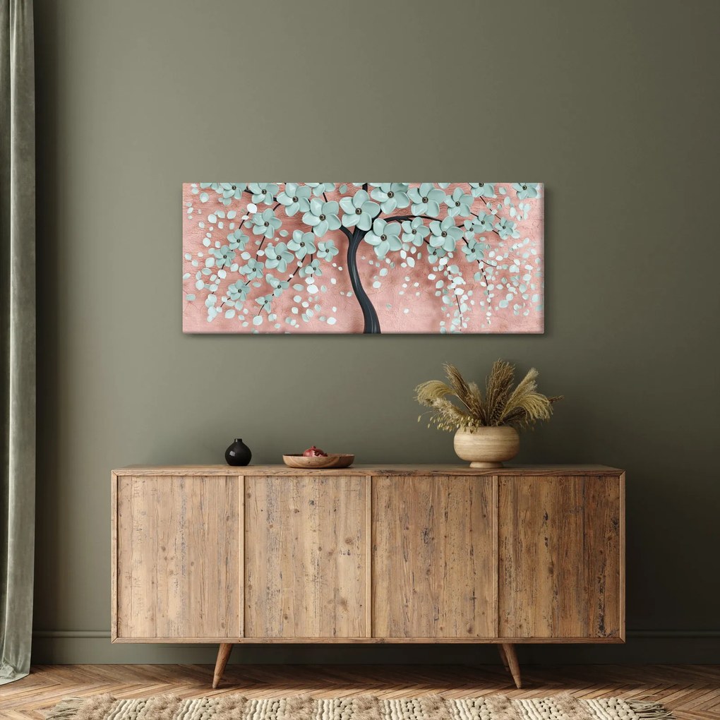 Obraz - Pastelovo modré kvety (120x50 cm)