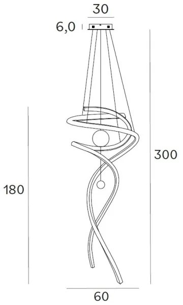 MAXLIGHT P0482D -LED S. luster na lanku RITZ LED/100W/230V pr. 60 cm CRI 90 chróm