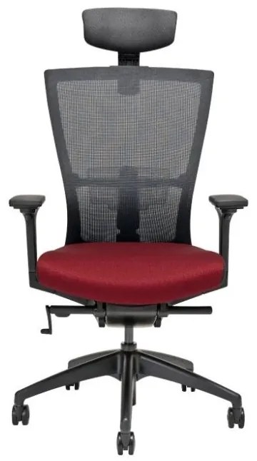 Kancelárska ergonomická stolička MERENS — látka, čierna / viac farieb Červená