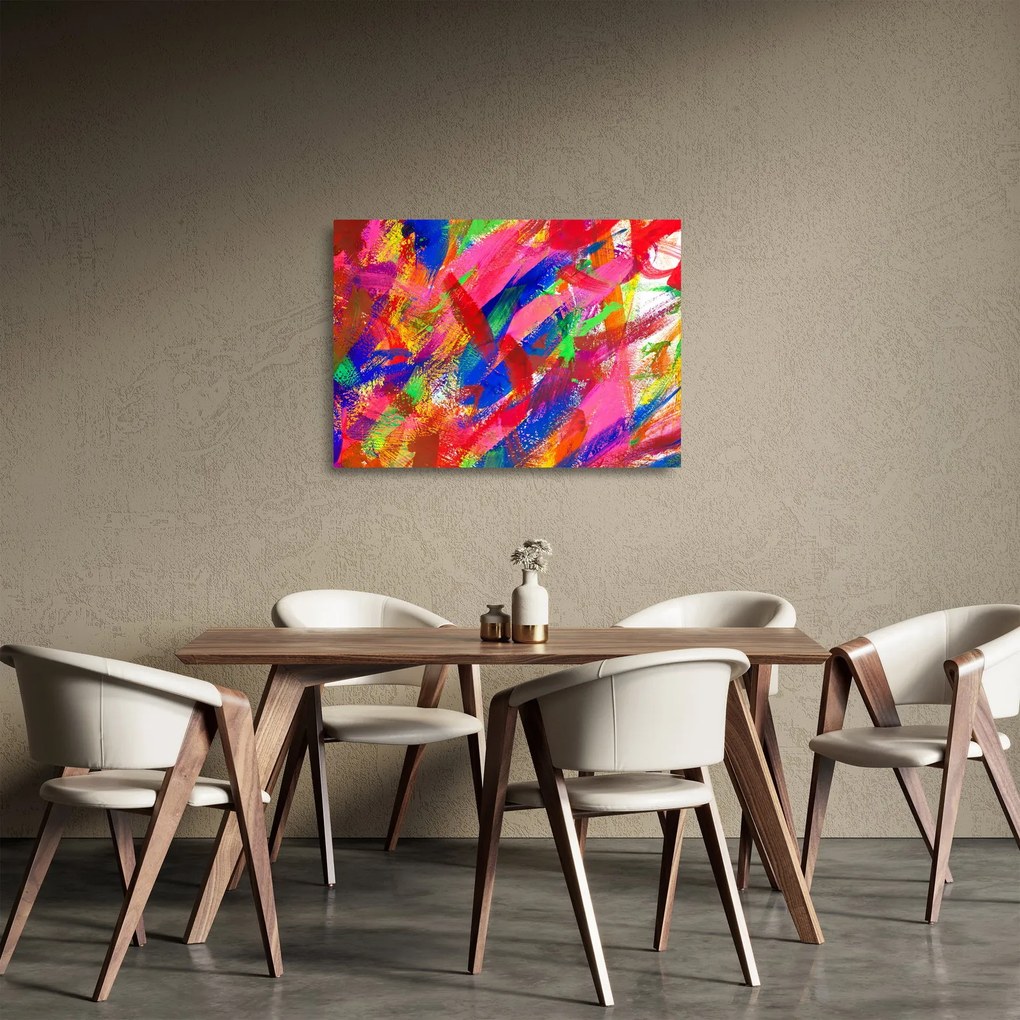 Sklenený obraz - Farebná abstrakcia (70x50 cm)
