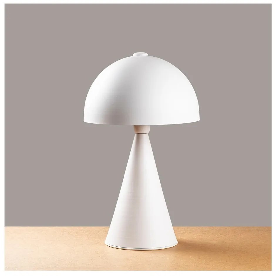Biela stolová lampa s kovovým tienidlom (výška 52 cm) Dodo – Opviq lights