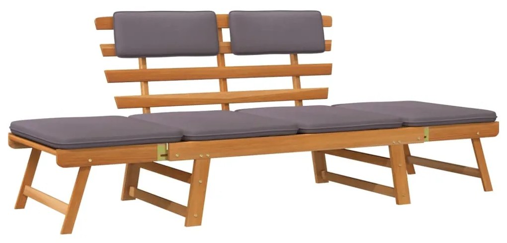 vidaXL Záhradné ležadlo s podložkami 2-v-1 190 cm, akáciový masív