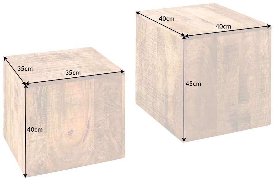 Sada odkladacích stolíkov Padilla 40 cm mango