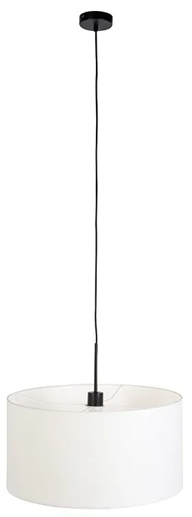 Moderné závesné svietidlo čierne s bielym tienidlom 50 cm - Combi 1