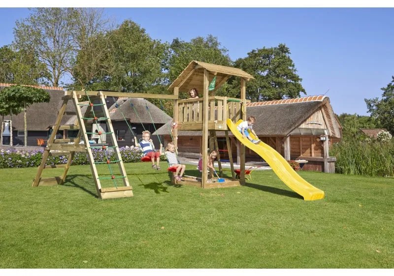 Ihrisko Jungle Shelter so šmykľavkou a modulom 2 Swing Frame 2.0