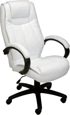 Kancelárske kreslo Stuart, biela ekokoža%