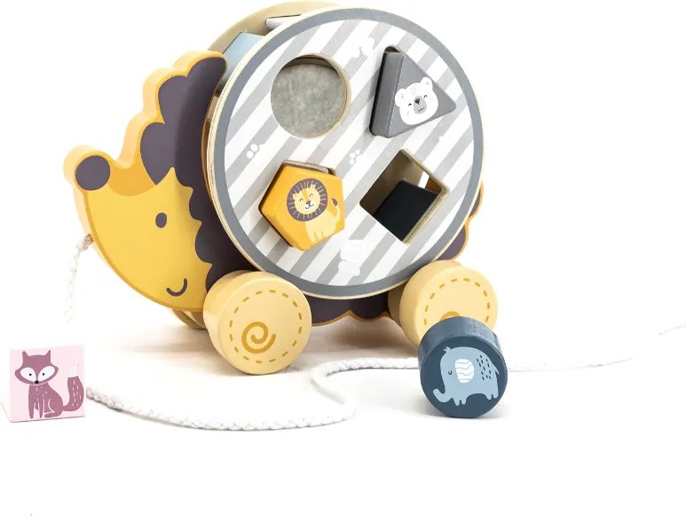 Ťahací triedič PolarB Jerzy 2 v 1 – ježko na ťahanie a triedenie tvarov