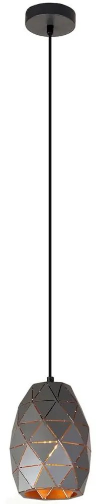 ITALUX MDM-3480/1 GR+GD - Luster na lanku HARLEY 1xE27/40W/230V antracit