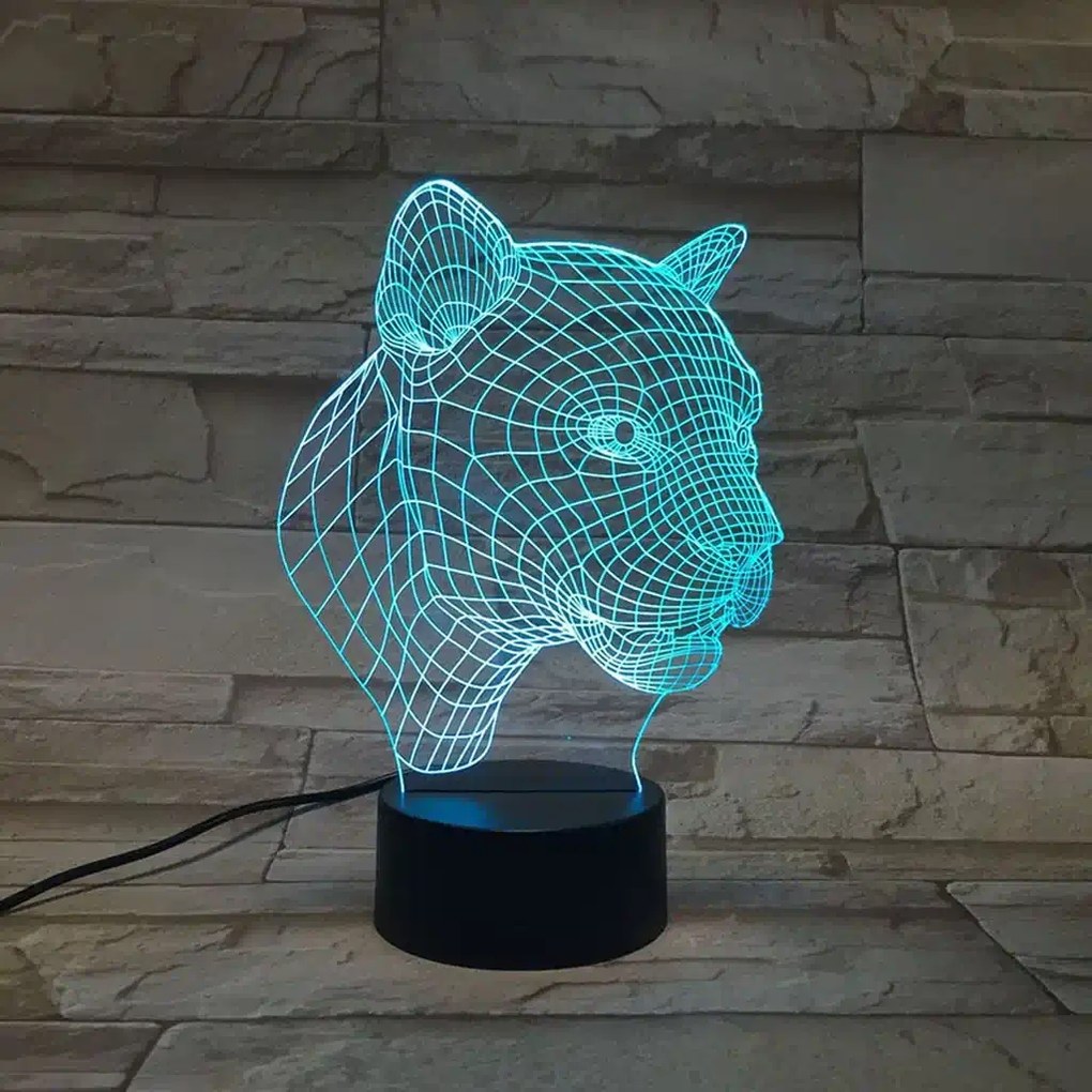 3Dmix 3DL-CRK018 – 3D LED nočná lampa - Puma (Crack základňa)