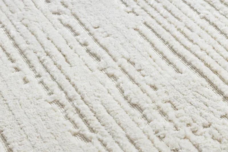 styldomova Biely shaggy koberec so strapcami Villa AC53B/ľubovoľné pásiky