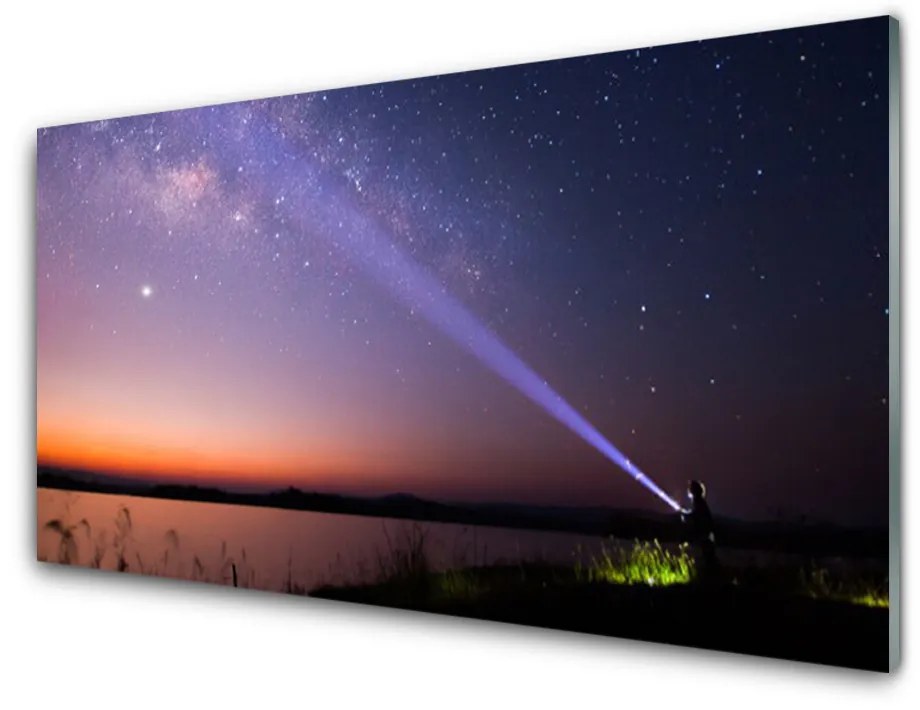 Skleneny obraz Hviezdy noc mliečna dráha 125x50 cm