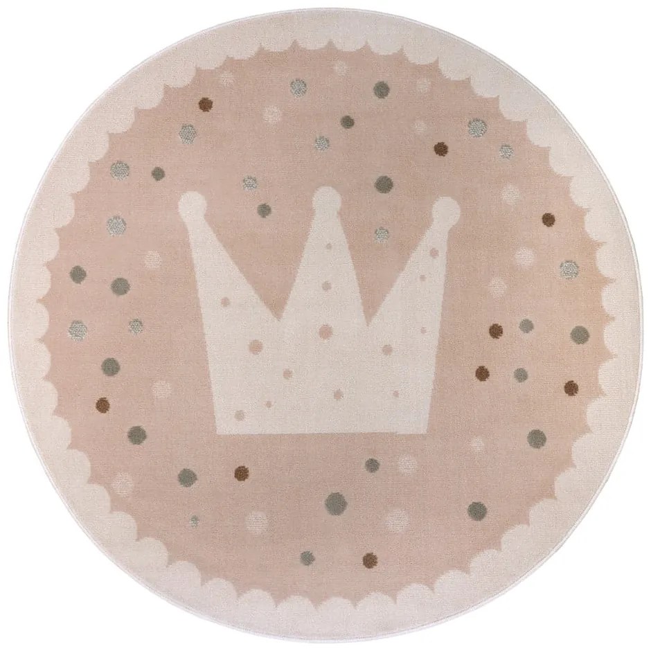 Béžový detský koberec ø 100 cm Crown – Hanse Home