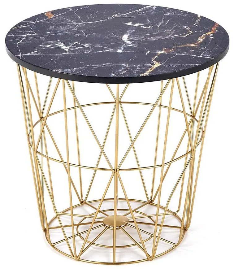 Konferenčný stolík Harissa G čierna mramor/zlatá 42