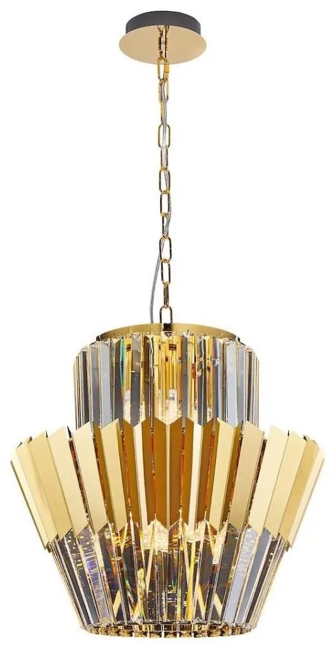 Luster na reťazi DONNA 9xE14/40W/230V pr. 45 cm zlatá