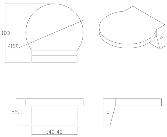 LED Vonkajšie nástenné svietidlo TESA LED/10W/230V IP54 čierna