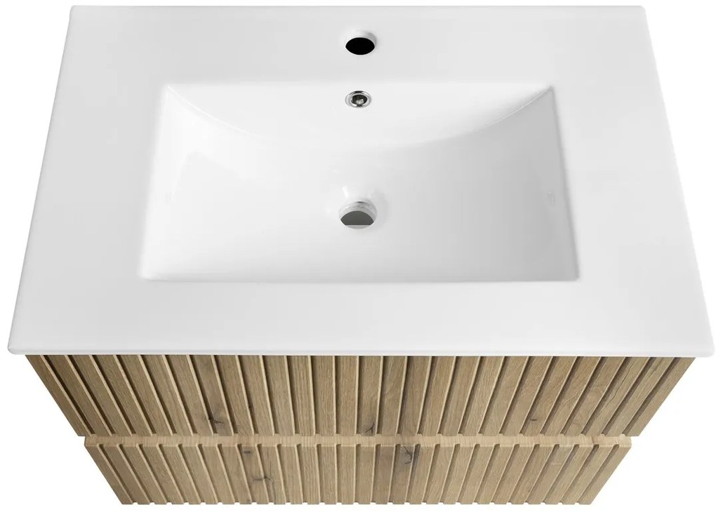 Aqualine Aqualine, PANEDA STRIP umývadlová skrinka 69,5x55x45,2cm, dub emporio, PN370