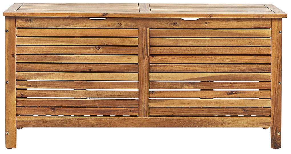 Úložný box akáciové drevo 130 x 48 cm svetlohnedý RIVIERA Beliani