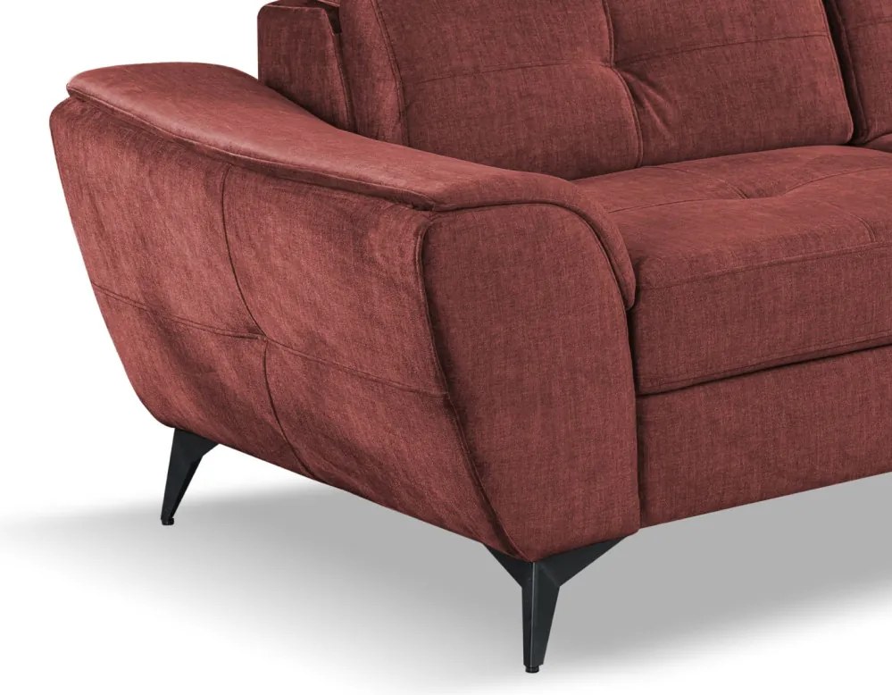 Rohová sedacia súprava Sergio, tehlová látka, pravý roh