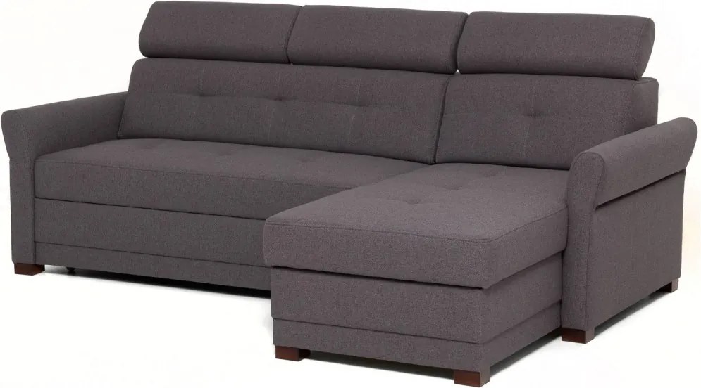 Rohová sedacia súprava Harris, tmavo šedá tkanina, pravý roh