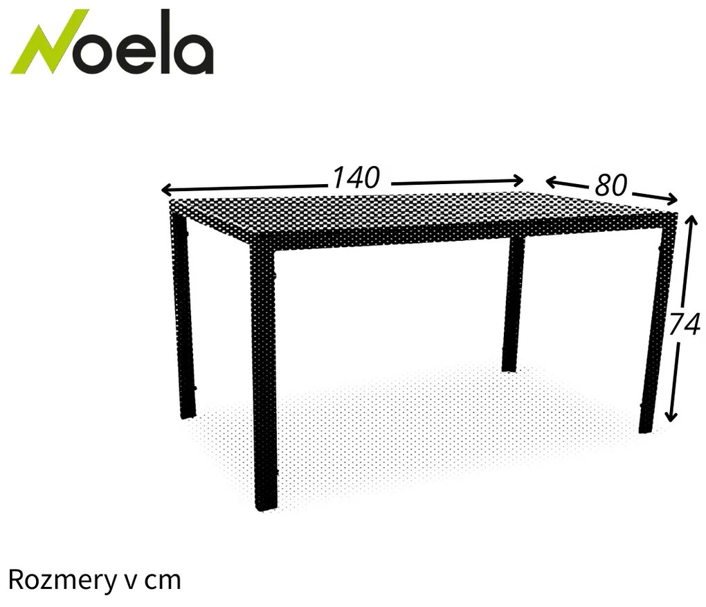 Noela Bezúdržbový kovový stôl Viking L 140cm