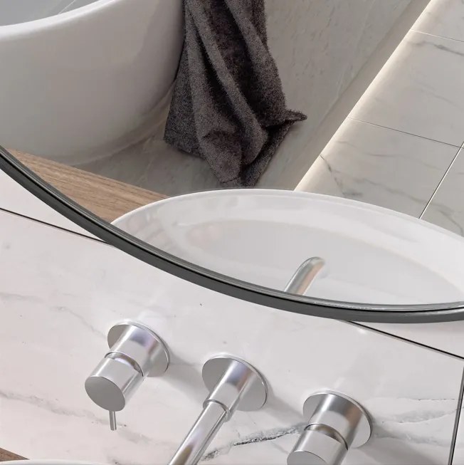 Erga Round, okrúhle zrkadlo 80cm, čierny rám, ERG-V01-ROUND-8080-BK