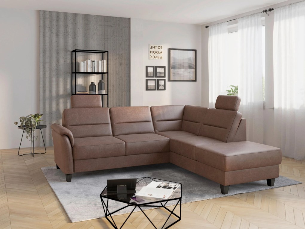 XXXLutz ROHOVÁ SEDAČKA, textil, farba lieskového orecha Sit & More - Sedačky - 000144019796