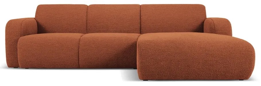 Hnedá rohová pohovka z textílie bouclé (pravý roh) Molino – Micadoni Home