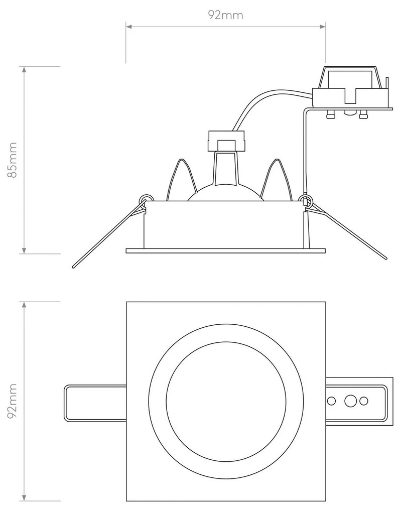 Astro Taro Square bodové svetlo biele 9,2 cm