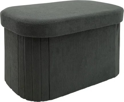 Oválny taburet Milo, šedá štruktúrovaná látka%