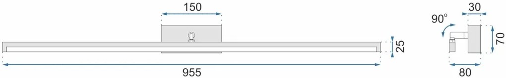 Koupelnové svítidlo 20W 100CM APP376-1W bílé