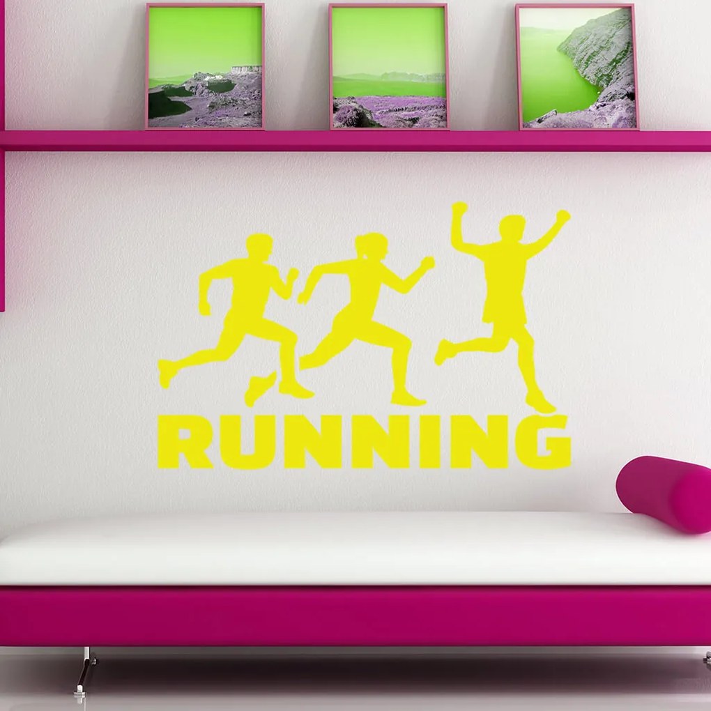 Veselá Stena Samolepka Running Farba: hnědá, Veľkosť: 40 x 32 cm