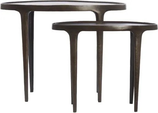 Kovové okrúhle odkladacie stolíky v súprave 2 ks 33x70 cm Arica – Light &amp; Living