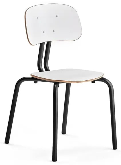 Školská stolička YNGVE, so 4 nohami, antracit, biela, V 460 mm