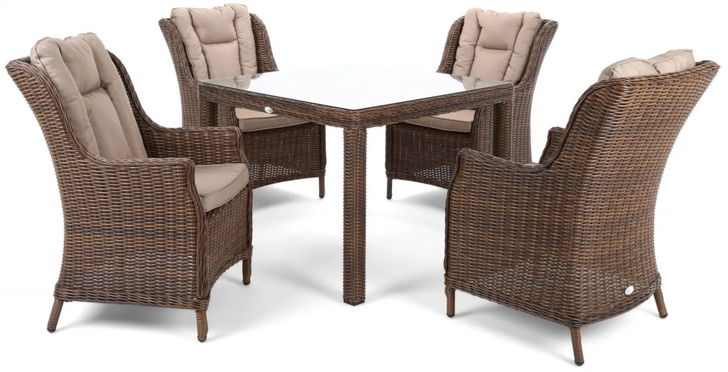 Záhradná jedálenská súprava KINGSTON 90 tmavohnedá