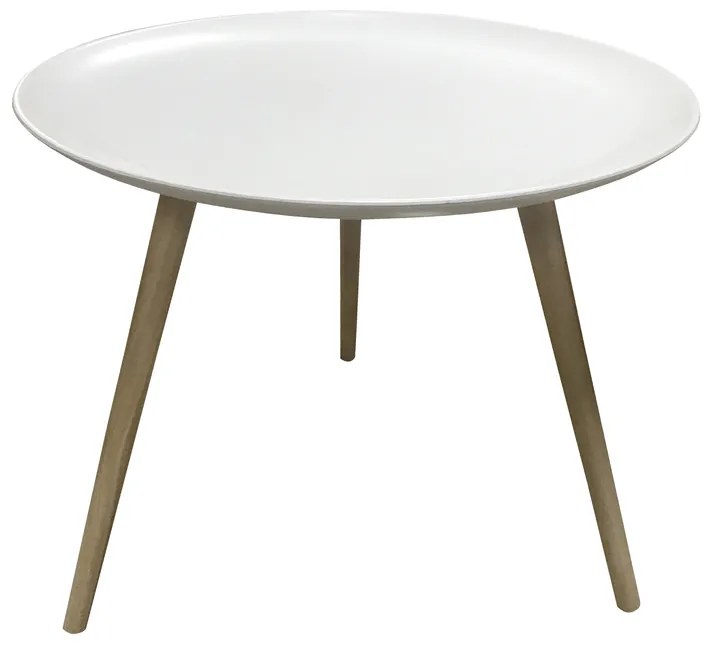 AKCIA Odkladací stolík ISLAND Ø 54 cm, biely II. akosť