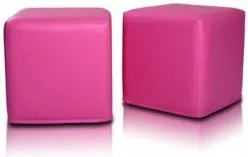 Sedací vak taburetka Block kocka ružová ekokoža TiaHome