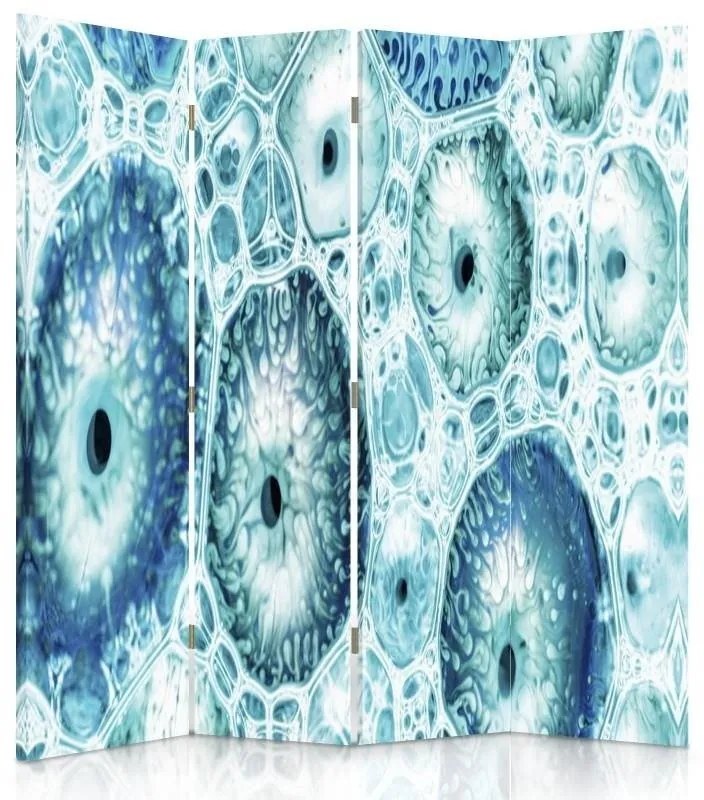 Gario Paraván Modrý vzor Rozmery: 145 x 170 cm, Prevedenie: Otočný paraván 360°