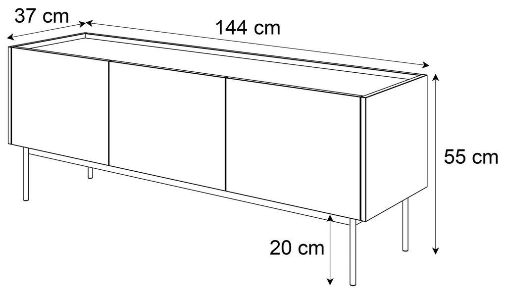 Tv stolík HOLDEN kašmír + dub linea