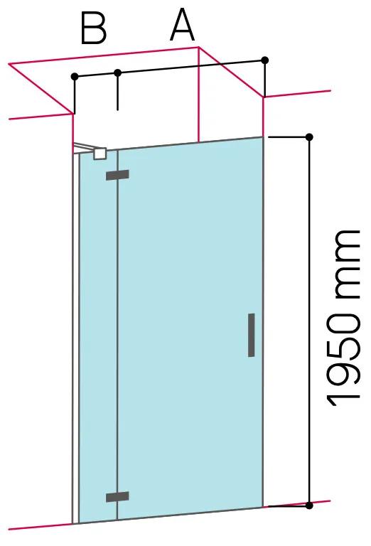 Glass 1989 Soho - Sprchový kút otváravé dvere, veľkosť vaničky 90 cm, prevedenie ľavé, profily chrómové, číre sklo, GQN0006T50L
