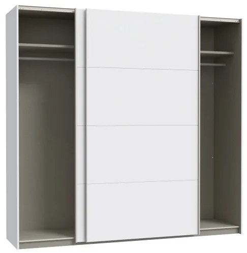 Šatníková skriňa so zrkadlom KARO 220x210 cm biela