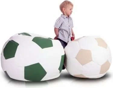 Sedací vak futbalová lopta - bielo zelená tmavá