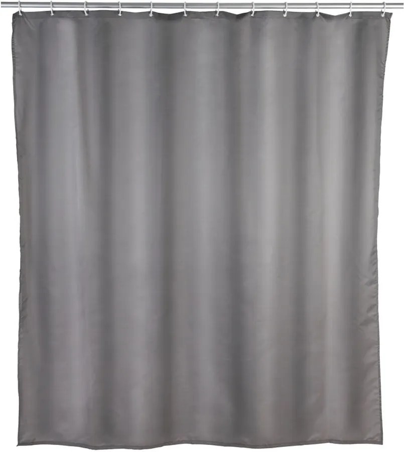 Sivý sprchový záves Wenko Puro, 180 x 200 cm