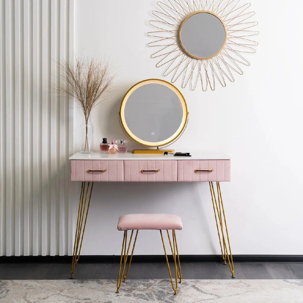PROXIMA.store - Toaletný stolík SANDY FARBA: ružová