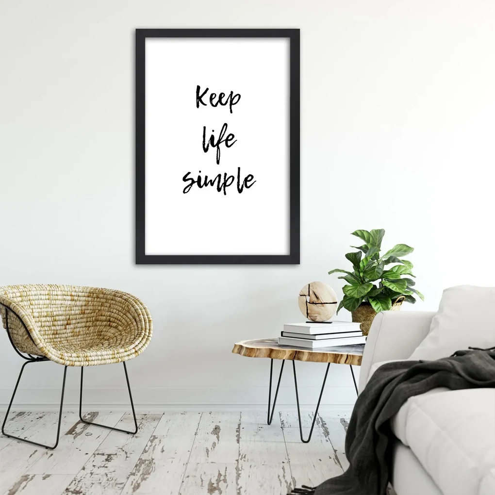 Gario Plagát Keep your life simple Farba rámu: Hnedá, Rozmery: 60 x 90 cm