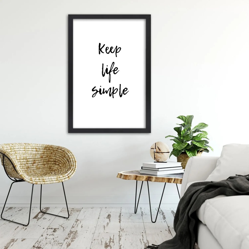 Gario Plagát Keep your life simple Farba rámu: Hnedá, Rozmery: 70 x 100 cm