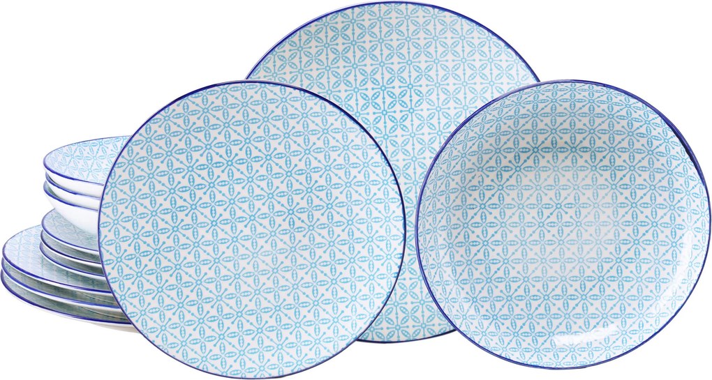 XXXLutz JEDÁLENSKÝ SERVIS Mediterran Blau 12-dielne Creatable - Online Only bytové doplnky - 007768073802
