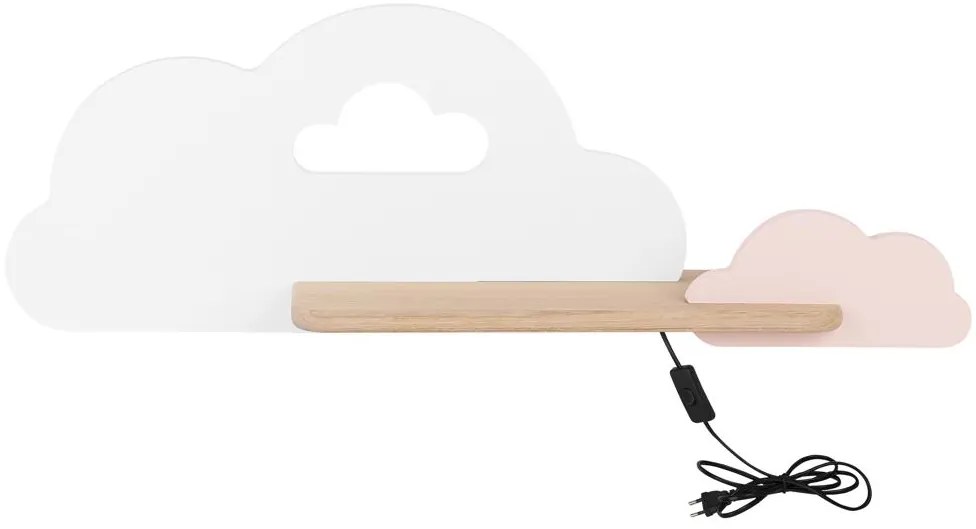 Candellux Nástenné svietidlo policové 5W, bielo-ružový mrak - s napájacím káblom 21-84422