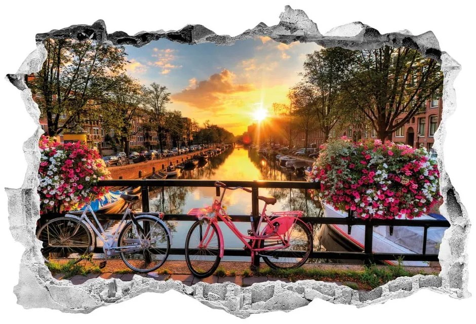 3D samolepka na stenu Ambiance Sunrise ovr Amsterdam