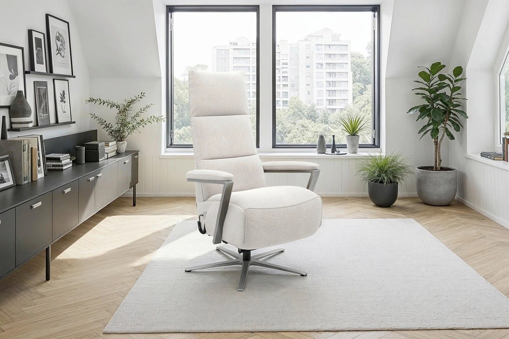 XXXLutz RELAXAČNÉ KRESLO, textil, krémová Sit & More - Online Only obývacie izby - 000144028741