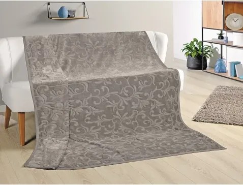 Deka Ornament 180x220 cm, šedo-hnedá%